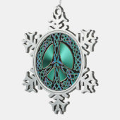 Celtic Knot Peace Sign Snowflake Ornament (Rechts)