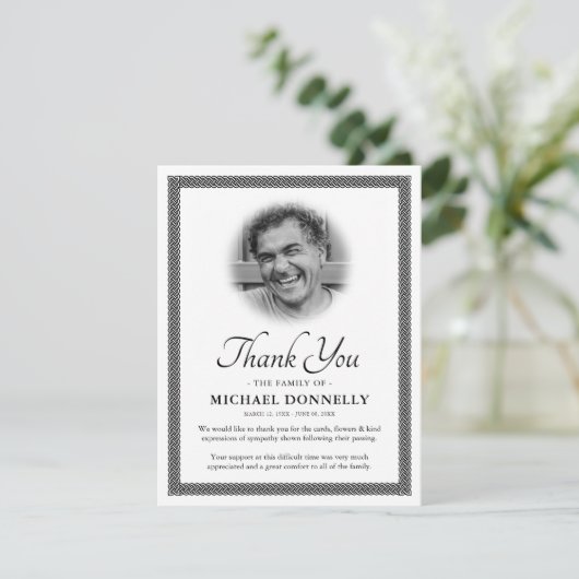 Celtic Knot Photo Funeral Bedankkaart (Staand voorkant)