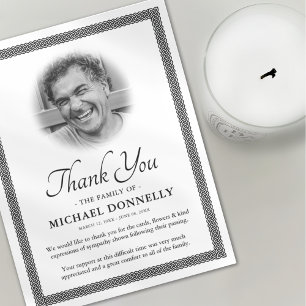 Celtic Knot Photo Funeral Bedankkaart