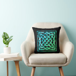 Celtic Knot Pillow - Blue Green Design Kussen