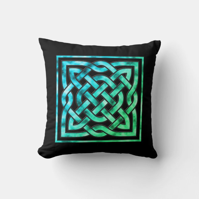 Celtic Knot Pillow - Blue Green Design Kussen (Voorkant)