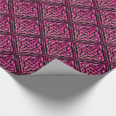 Celtic Knot Pink Pattern Wrapping Paper Cadeaupapier (Hoek)