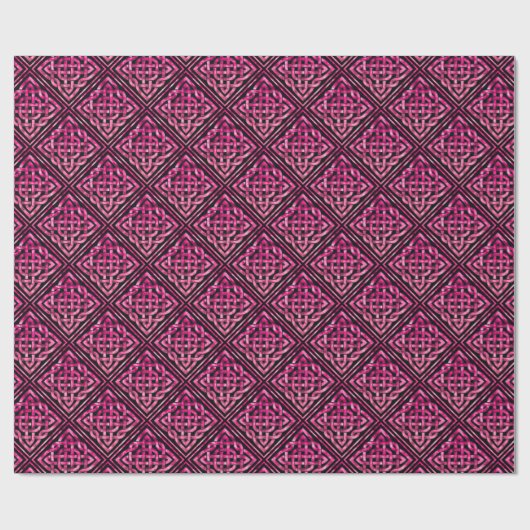 Celtic Knot Pink Pattern Wrapping Paper Cadeaupapier (Vlak)