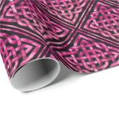 Celtic Knot Pink Pattern Wrapping Paper Cadeaupapier (Rol Hoek)