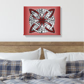 Celtic Knot Red Doodle Tekening Canvas Afdruk (Insitu (Slaapkamer))