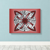 Celtic Knot Red Doodle Tekening Canvas Afdruk (Insitu (Houten vloer))