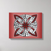Celtic Knot Red Doodle Tekening Canvas Afdruk (Voorkant)