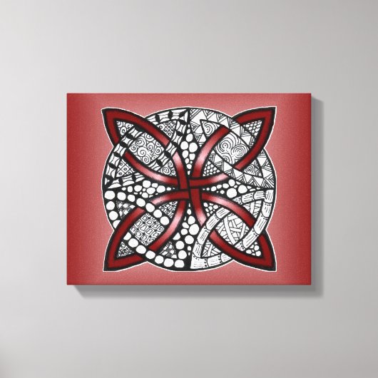 Celtic Knot Red Doodle Tekening Canvas Afdruk (Voorkant)