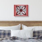 Celtic Knot Red Doodle Tekening Canvas Afdruk (Insitu (Slaapkamer))