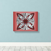 Celtic Knot Red Doodle Tekening Canvas Afdruk (Insitu (Houten vloer))