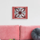 Celtic Knot Red Doodle Tekening Canvas Afdruk (Insitu (Woonkamer))