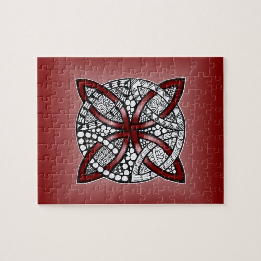 Celtic Knot Red Doodle Tekening Legpuzzel (Horizontaal)
