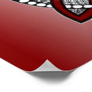 Celtic Knot Red Doodle Tekening Poster