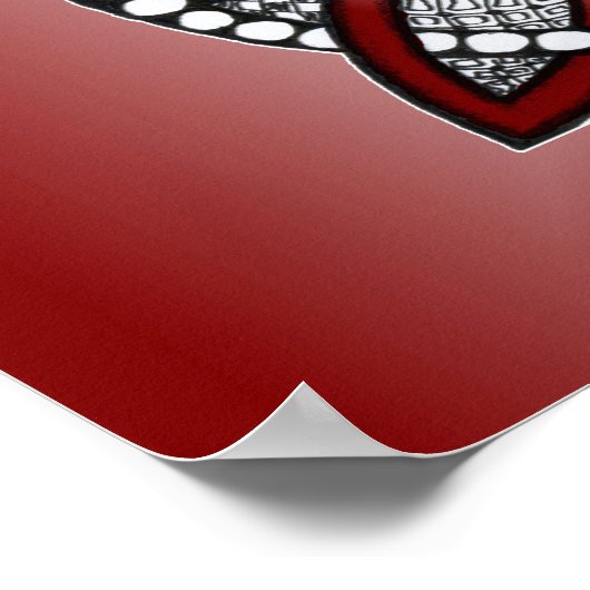 Celtic Knot Red Doodle Tekening Poster (Hoek)