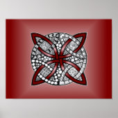 Celtic Knot Red Doodle Tekening Poster (Voorkant)