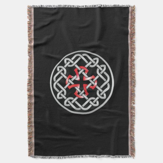 Celtic Knot Red Metallic Blanket Deken (Voorkant Verticaal)