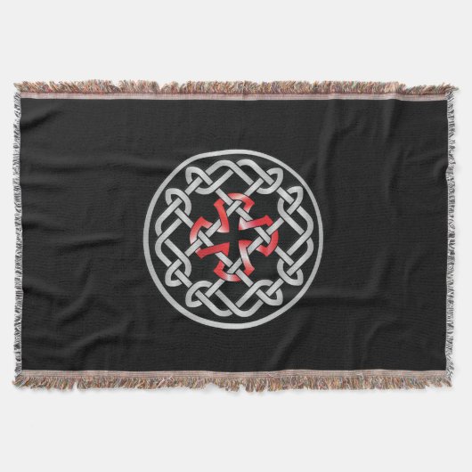 Celtic Knot Red Metallic Blanket Deken (Voorkant)