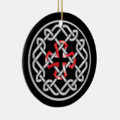 Celtic Knot Red Metallic Circle Ornament (Rechts)
