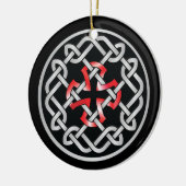 Celtic Knot Red Metallic Circle Ornament (Links)
