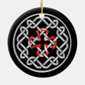 Celtic Knot Red Metallic Circle Ornament (Achterkant)