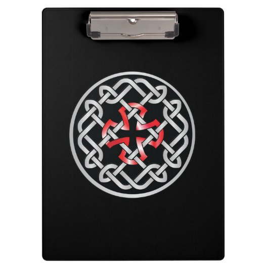 Celtic Knot Red Metallic Cliboard Klembord (Voorkant)