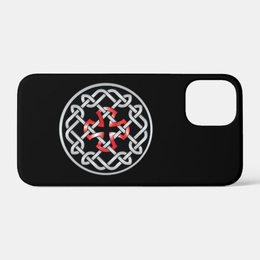 Celtic Knot Red Metallic iPhone 12 Mini Hoesje (Achterkant (horizontaal))