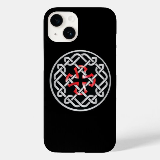 Celtic Knot Red Metallic iPhone 14 Hoesje (Achterkant)