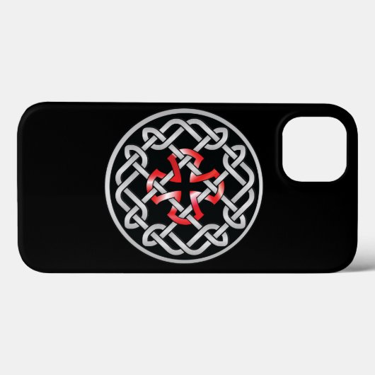 Celtic Knot Red Metallic iPhone Case (Achterkant (horizontaal))