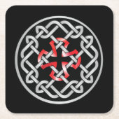 Celtic Knot Red Metallic Kartonnen Onderzetters (Voorkant)