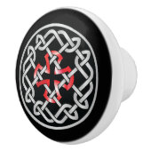 Celtic Knot Red Metallic Knob Keramische Knop (Rechts)