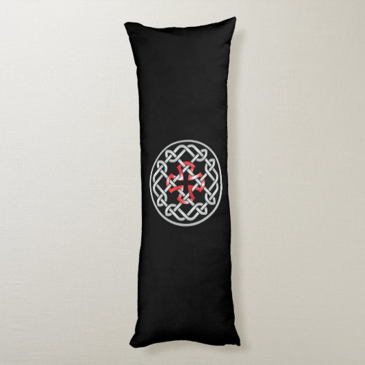 Celtic Knot Red Metallic Lichaamskussen (Achterkant (Verticaal))