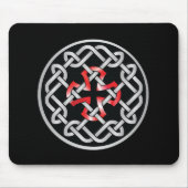 Celtic Knot Red Metallic Mousepad Muismat (Voorkant)