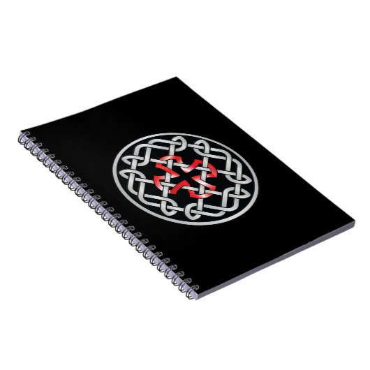 Celtic Knot Red Metallic Notebook Notitieboek (Rechterzijde)
