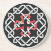 Celtic Knot Red Metallic Sandstone Drink Onderzett Zandsteen Onderzetter (Voorkant)