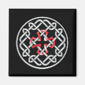 Celtic Knot Red Metallic Square Magnet (Voorkant)