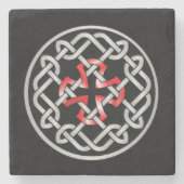 Celtic Knot Red Metallic Stone Onderzetter (Voorkant)