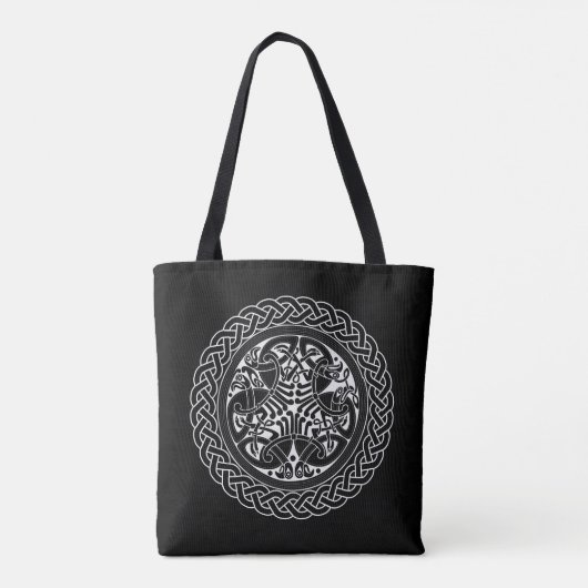 Celtic Knot Ring with Birds Tote Bag (Achterkant)