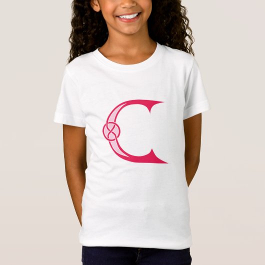 Celtic Knot Rode Alphabet C T-Shirt (Voorkant)