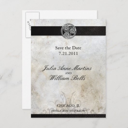 Celtic Knot Save the Date Briefkaarten (Voorkant / Achterkant)