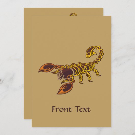 Celtic Knot Scorpion Kaart (Voorkant / Achterkant)
