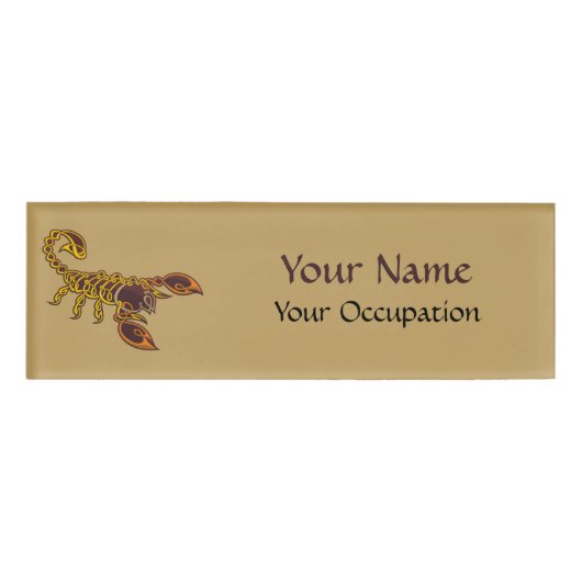 Celtic Knot Scorpion Naambadge (Voorkant)