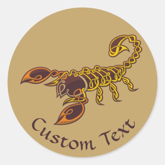Celtic Knot Scorpion Ronde Sticker (Voorkant)