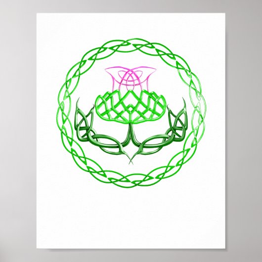 Celtic Knot Scottish Thistle Poster (Voorkant)