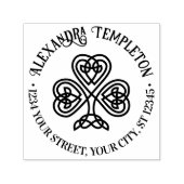 Celtic Knot Shamrock #3P Naam Retouradres Zelfinktende Stempel (Design)