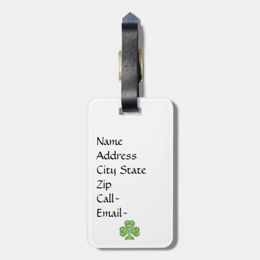 Celtic Knot Shamrock Bagagelabel (Achterkant verticaal)