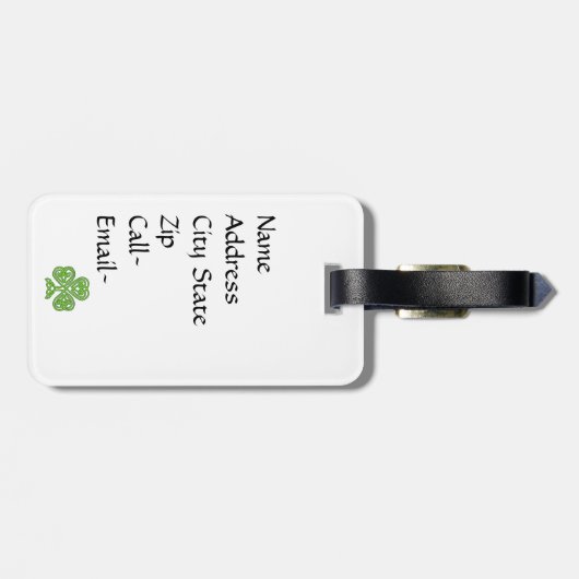 Celtic Knot Shamrock Bagagelabel (Achterkant horizontaal)