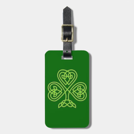 celtic knot shamrock bagagelabel (Voorkant verticaal)