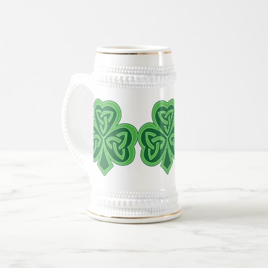 Celtic Knot Shamrock Bierpul (Voorkant links)
