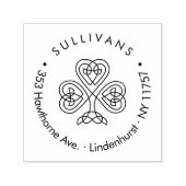 Celtic Knot Shamrock Family Return Address Zelfinktende Stempel (Design)