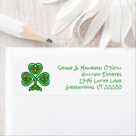 Celtic Knot Shamrock Irish Colors Etiket